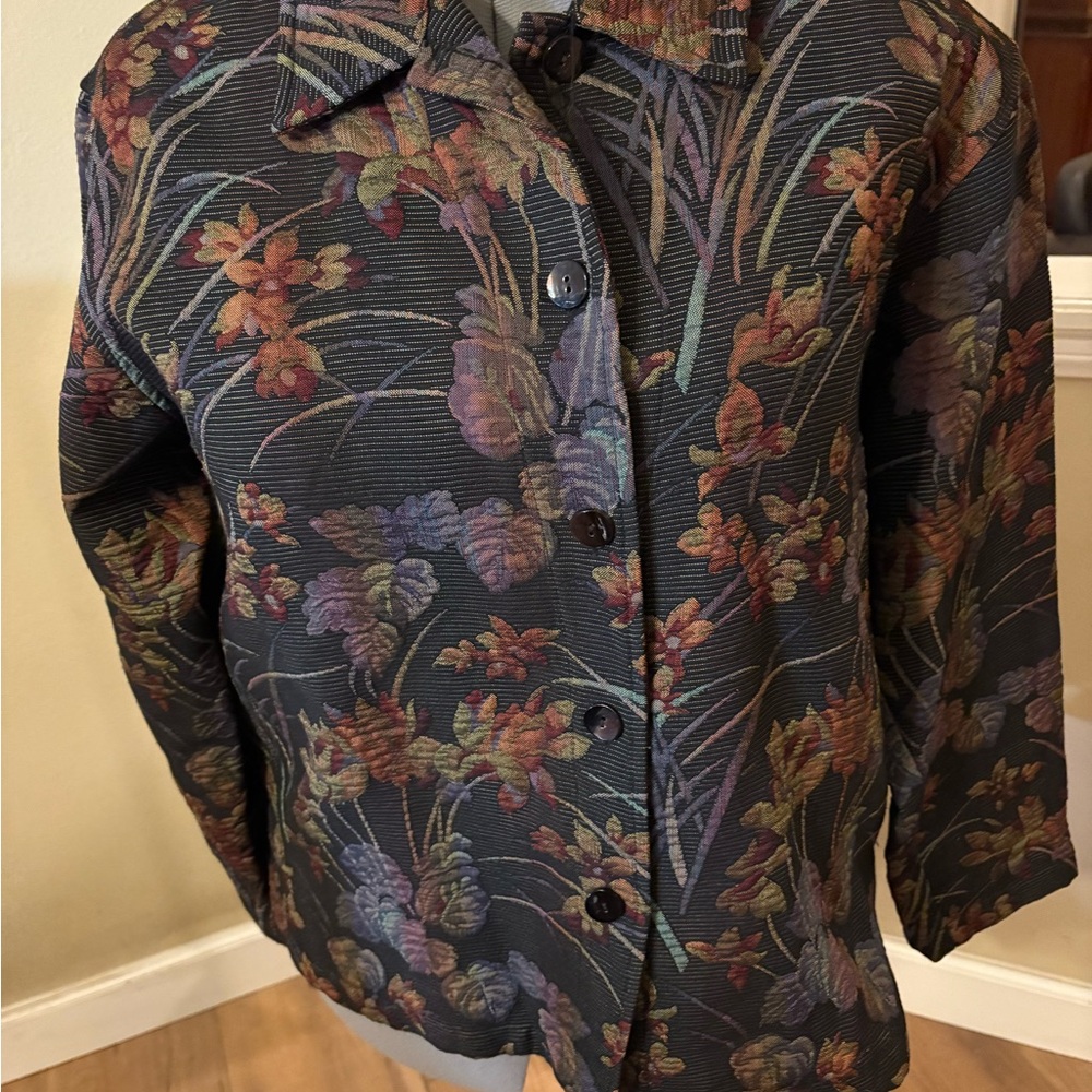 Chico's Dark Floral Blazer